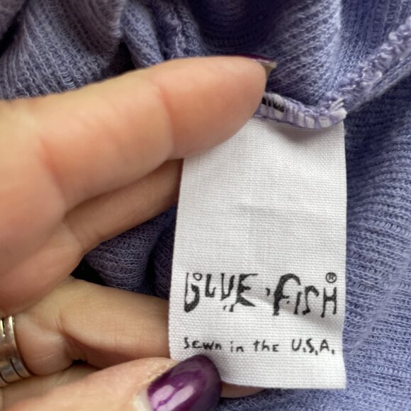 VTG Blue Fish Crinkle Tencel Shirt Women's 2X Lavender Artsy Sustainable NWT - Picture 9 of 12